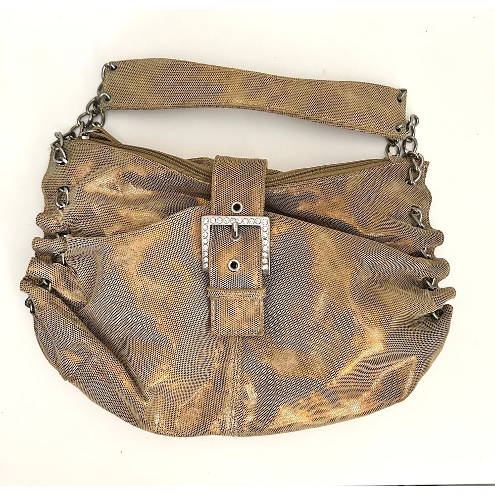Pietro Alessandro Y2K Gold Metallic Shoulder Bag